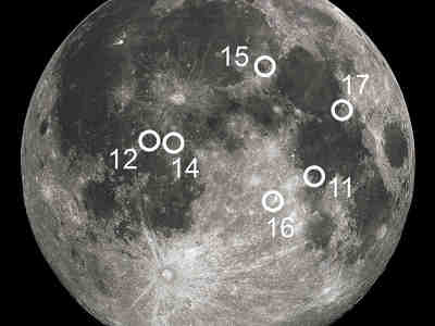 Карта высадки американцев на Луне без Аполлона-13 - его прилунения не было