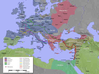 Первый Крестовый поход на карте