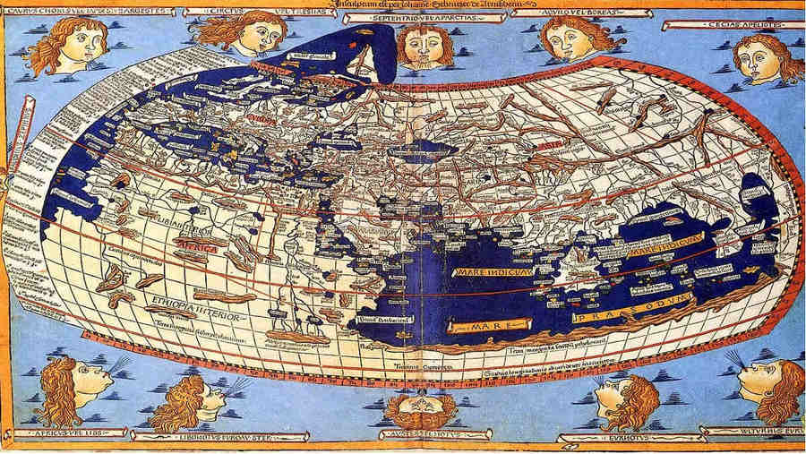 Немецкая карта 1482г., выполненная по Космографии Птолемея