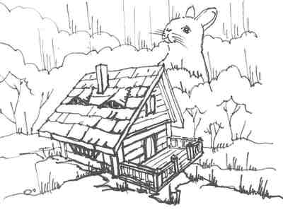 Это не заяц большой, это домик маленький :)