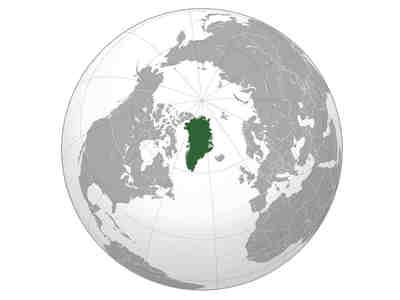 Гренландия на глобусе Земли