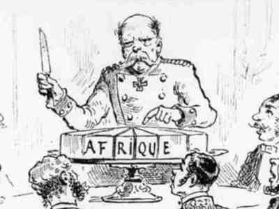 Карикатура - Бисмарк делит Африку.
