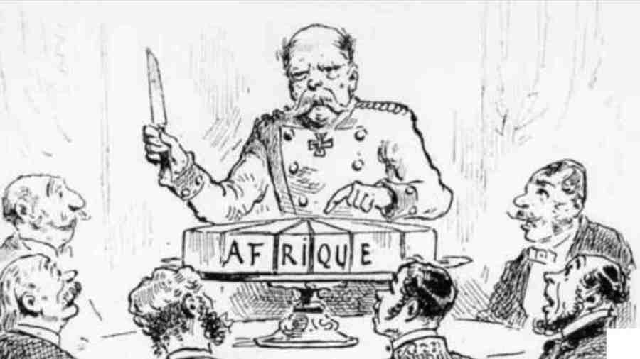 Карикатура - Бисмарк делит Африку.