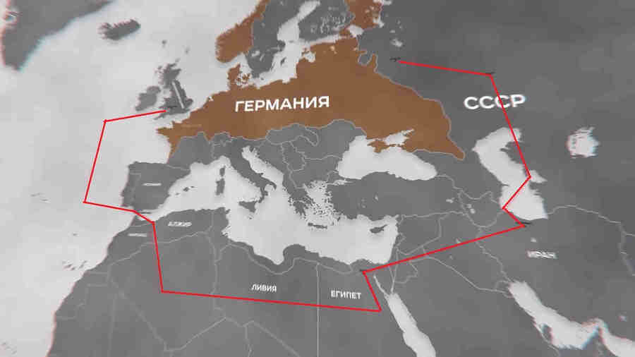 Черчилль приземлился на Ходынском поле в Москве спустя 34 часа после вылета из Англии — другого более безопасного  и короткого маршрута не было.