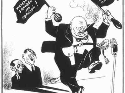 Сталин прямо обвинил Черчилля и Запад в целом в схожести с Гитлером, дескать вместо высшей немецкой расы появилась  высшая англосаксонская и упрекнул Запад тоталитаризме.