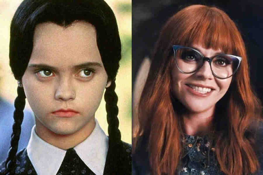 В сериале снялась популярная актриса Кристина Риччи, которая сыграла ту же самую Уэнсдей в фильмах «Семейка Аддамс» и «Семейные ценности Аддамсов». В новой ленте кинозвезде досталась роль учительницы ботаники Мэрилин Торнхилл.