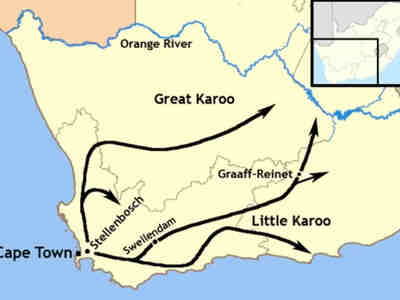 К концу XVIII века буры освоили обширные территории вне Капской колонии, приближаясь к Оранжевой реке.