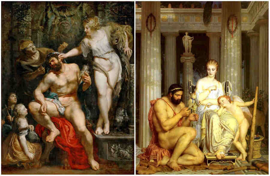 В то время Геракл находился в рабстве у лидийской царицы Омфалы. <br>Питер Пауль Рубенс. Геркулес и Омфала