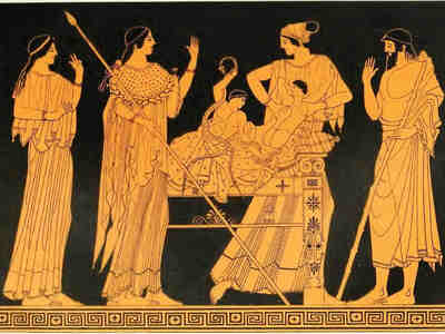 Сыновьями Алкмены были Ификл и Геракл (попробуйте догадаться, кто из них был рождён от Зевса). Существует мнение, что античные авторы изначально придумали Ификла, чтобы подчеркнуть силу и храбрость Геракла. В подтверждение этого тезиса источники рассказывают, в частности, что, когда на лежавших в колыбели восьмимесячных близнецов напали змеи, Ификл испугался, а его брат задушил змей.