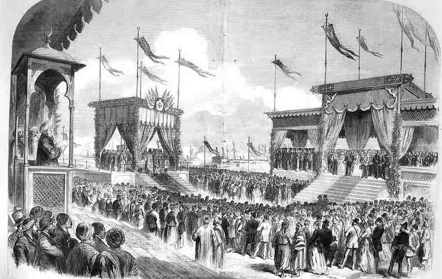 На празднование события, изменившего карту мира, Исмаил-Паша пригласил всех коронованных особ цивилизованного мира, артистов и ученых.