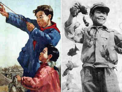 Машина китайской пропаганды работала на полную мощь. Национальным героем стал шестнадцатилетний мальчик, который голыми руками задушил 20 000 воробьев.