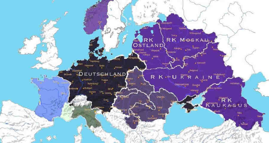 Рейхскомиссариаты Остланд, Украина, Московия и Кавказ.