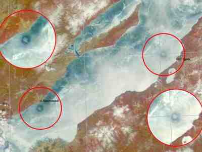 Огромные кольца на льду